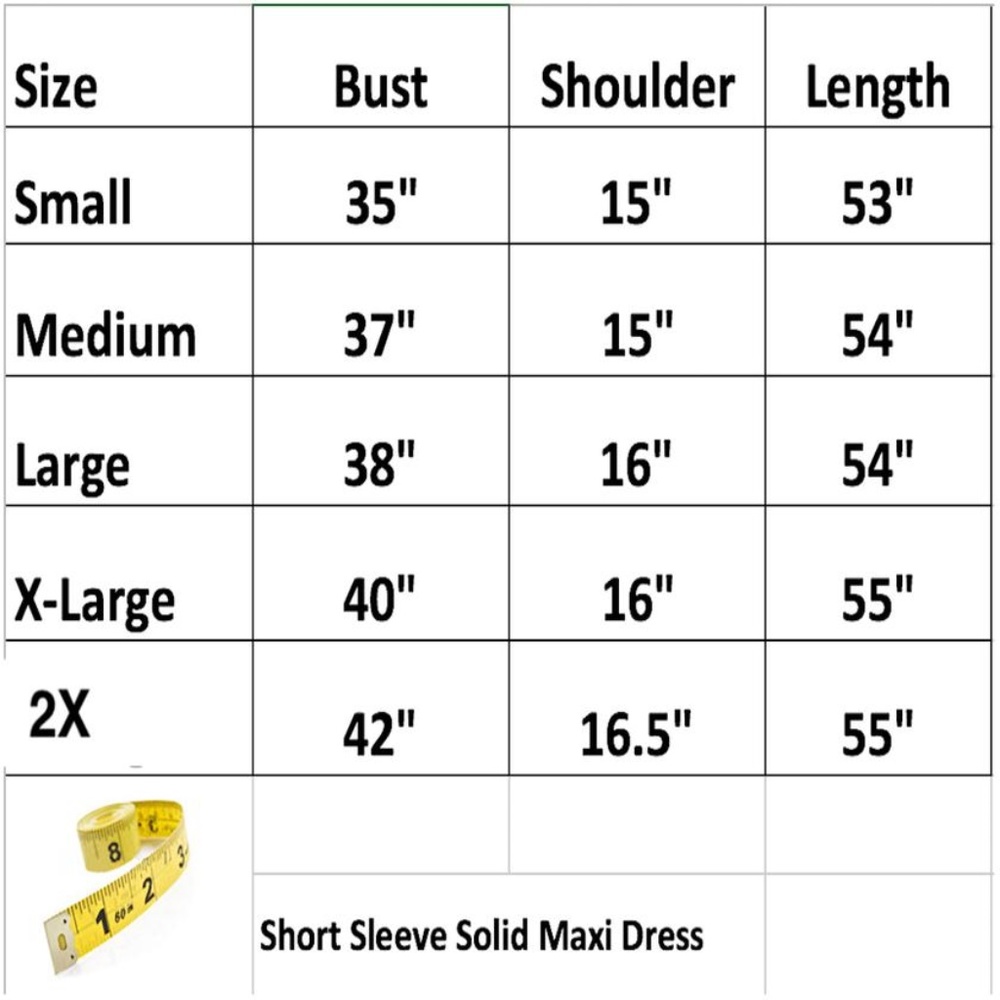 Women’s Short-Sleeve Solid Maxi Dress S - Picture 4 of 4